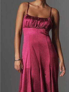 Silky Burgundy Satin Slip Dress